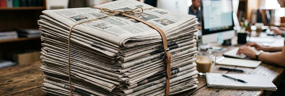 Bild mit Stapel Zeitungen