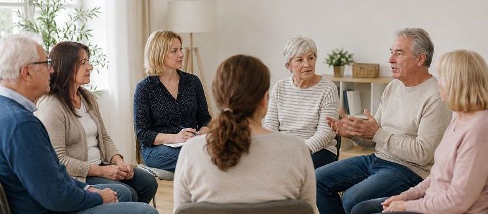 Gruppengespräch in heller Räumen